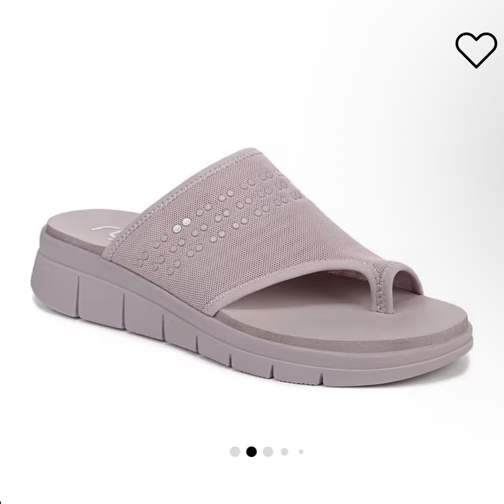 Ryka Elegance slide slip on flip flop wedge sandal purple comfort 8.5
